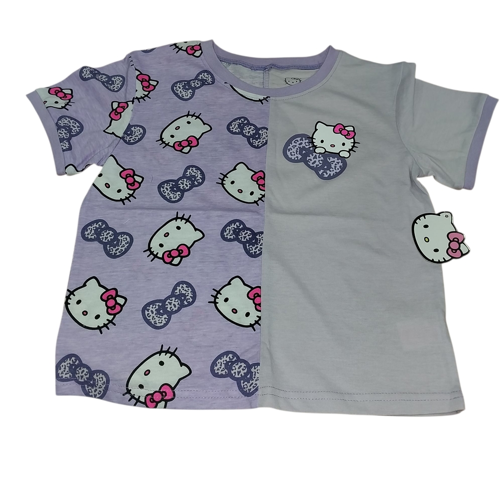 Hello Kitty Purple and Gray Short Sleeve Tees